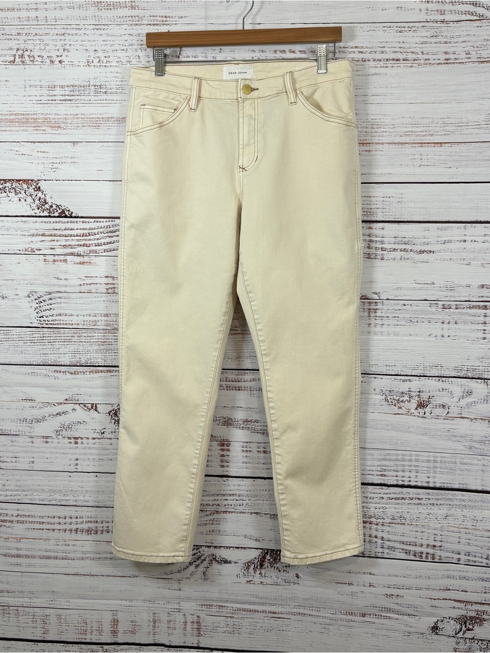Dear John Blaire Cream Straight Leg Carpenter Jeans